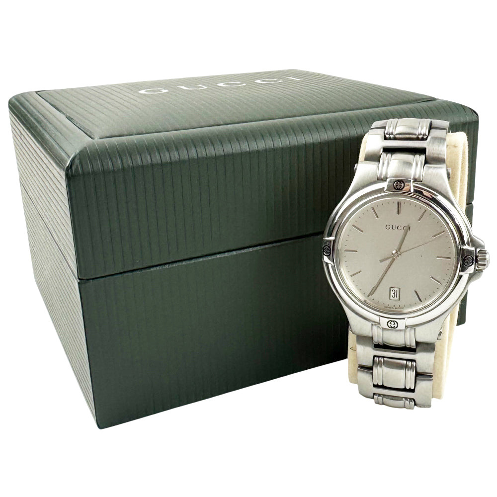 GUCCI Silver Steel Men's Quartz Watch LHQ1066