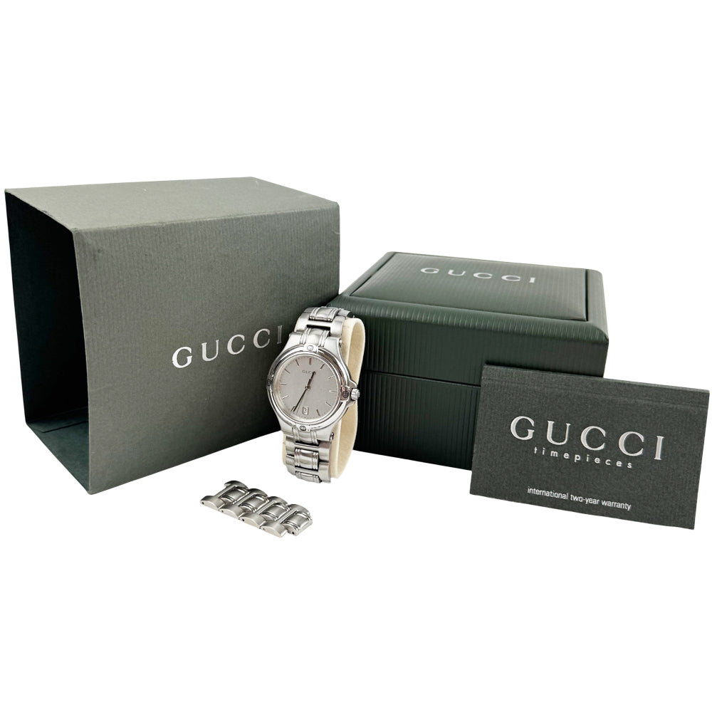 GUCCI Silver Steel Men's Quartz Watch LHQ1066