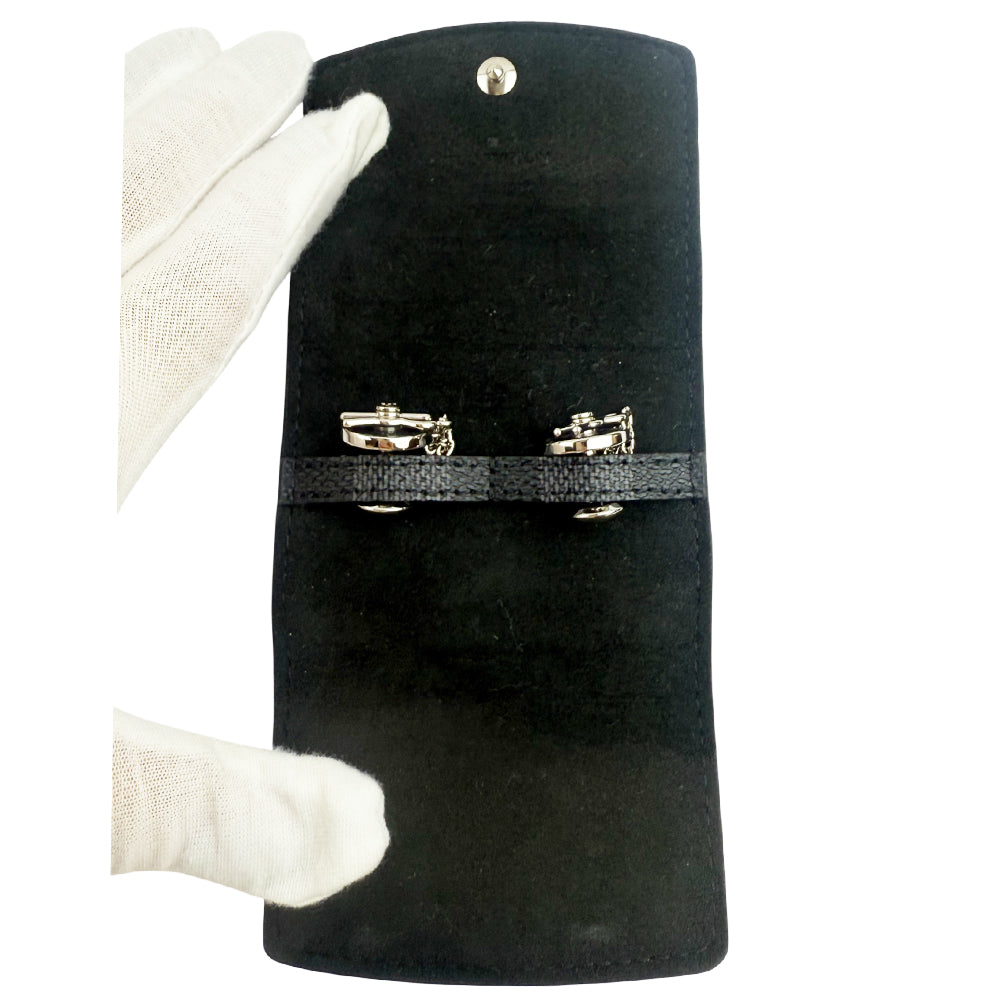 LOUIS VUITTON Rare LV Pin Lock Graphite Cufflinks LHQ1070
