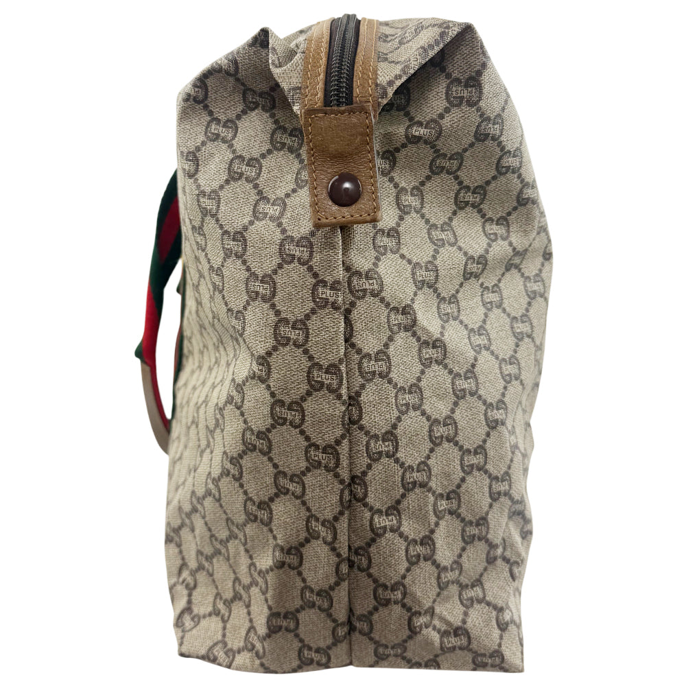 GUCCI Plus GG Supreme Canvas Sherry Line Tote Boston Shoulder Bag LHQ1078