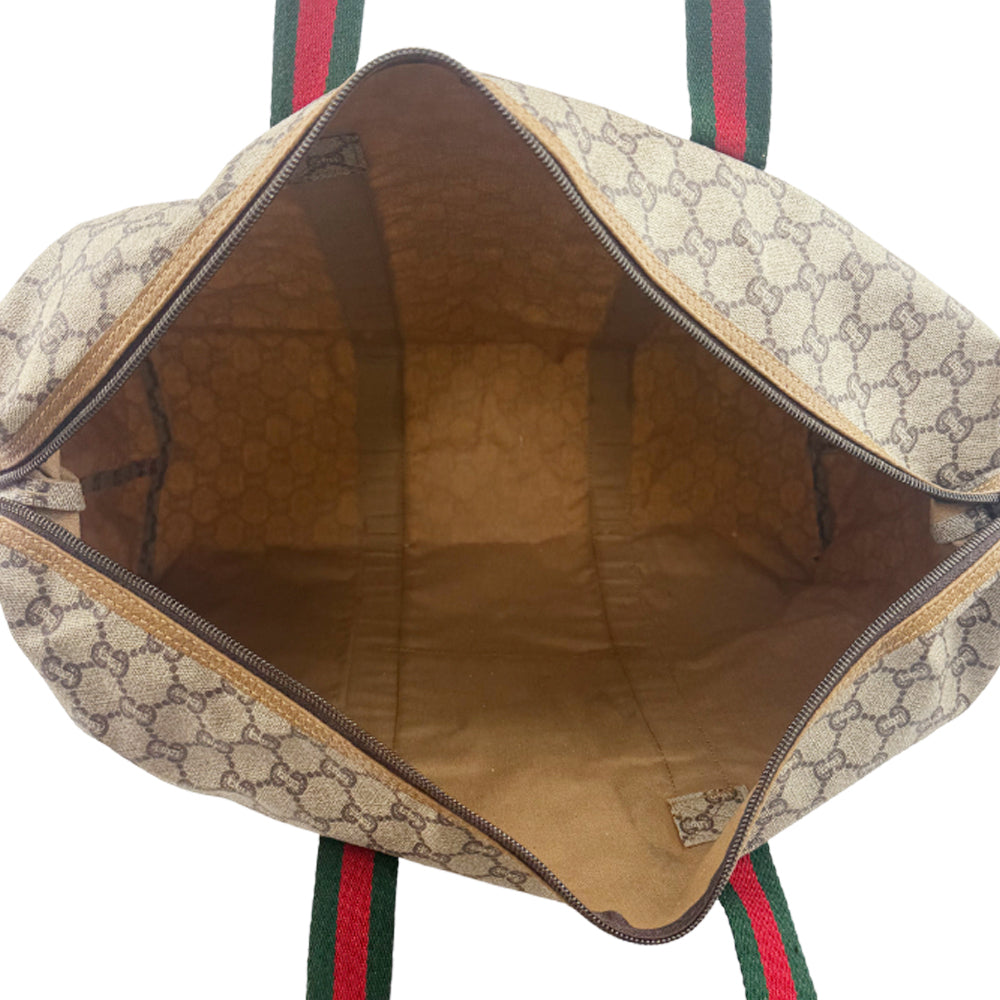 GUCCI Plus GG Supreme Canvas Sherry Line Tote Boston Shoulder Bag LHQ1078