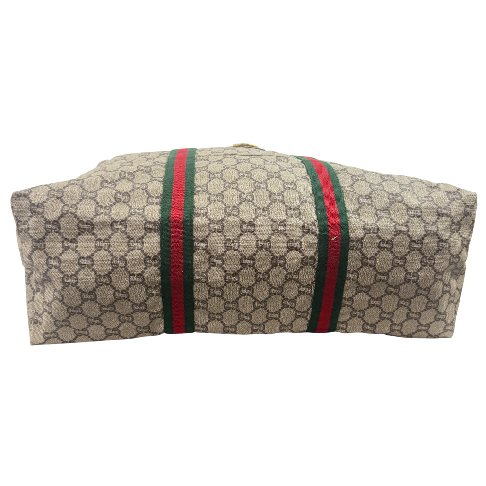 GUCCI Plus GG Supreme Canvas Sherry Line Tote Boston Shoulder Bag LHQ1078