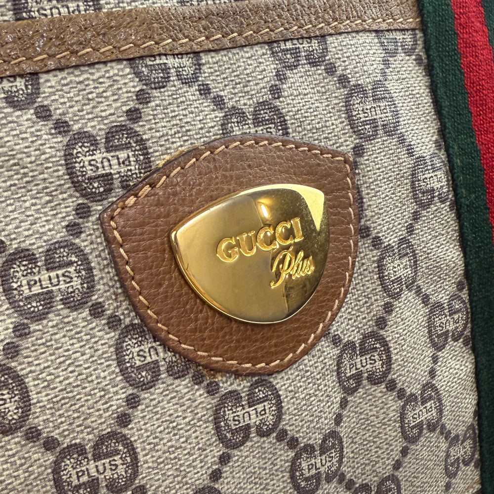 GUCCI Plus GG Supreme Canvas Sherry Line Tote Boston Shoulder Bag LHQ1078