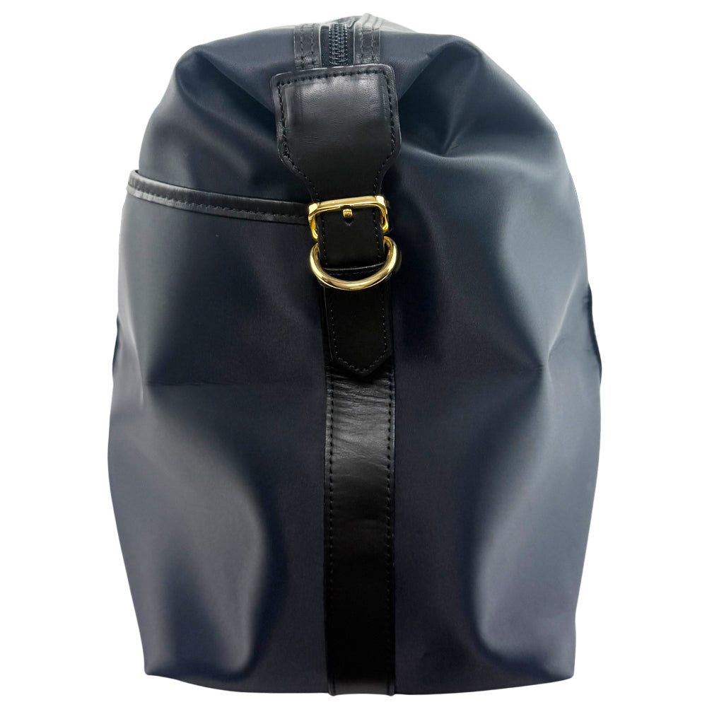 YSL Yves Saint Laurent Y Line 2 Way Nylon & Leather Boston Shoulder Bag LHQ1079