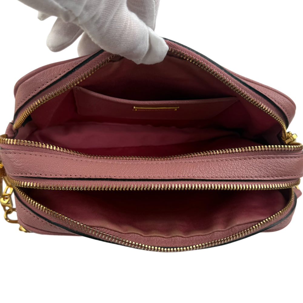 MIU MIU Pink Leather Shoulder Crossbody Bag LHQ1080