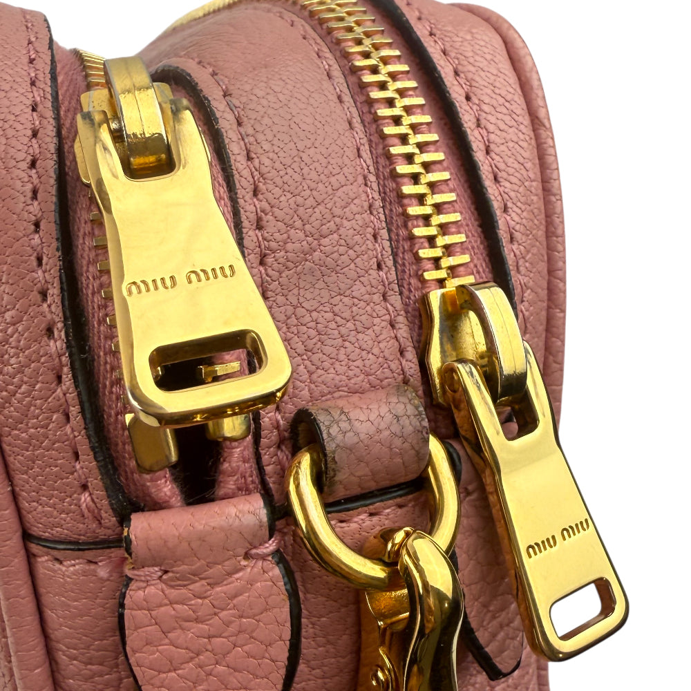 MIU MIU Pink Leather Shoulder Crossbody Bag LHQ1080