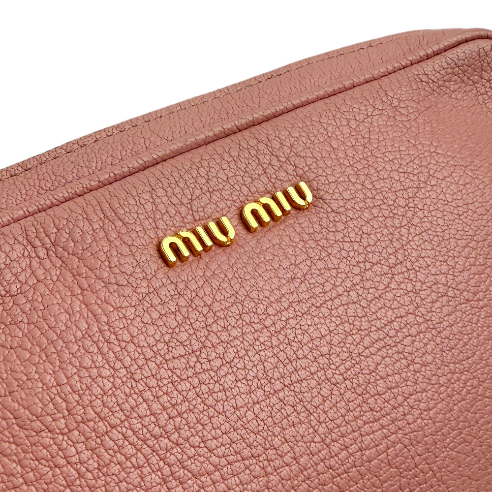 MIU MIU Pink Leather Shoulder Crossbody Bag LHQ1080