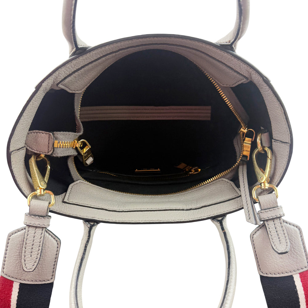 MIU MIU Grey Leather 2 Way Shoulder Hand Bag LHQ1087
