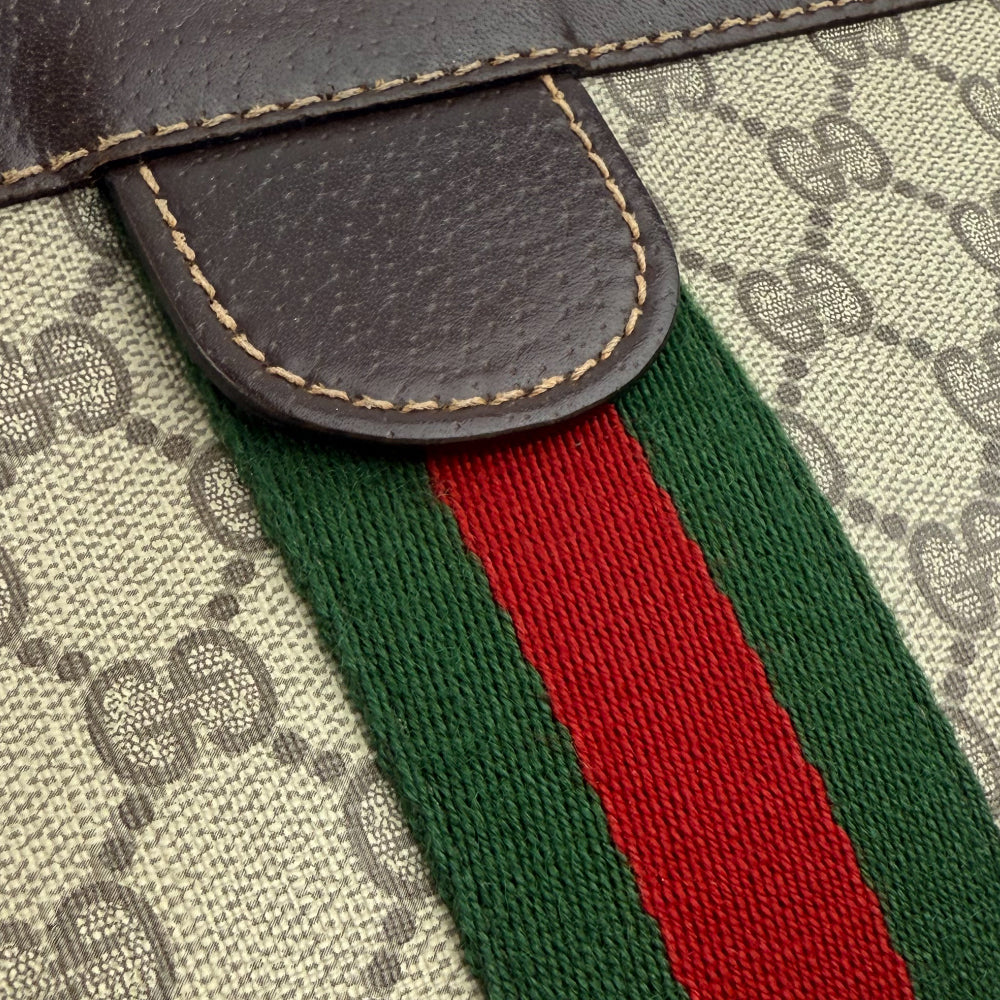 GUCCI GG Supreme Canvas Sherry Line Clutch Bag LHQ1088