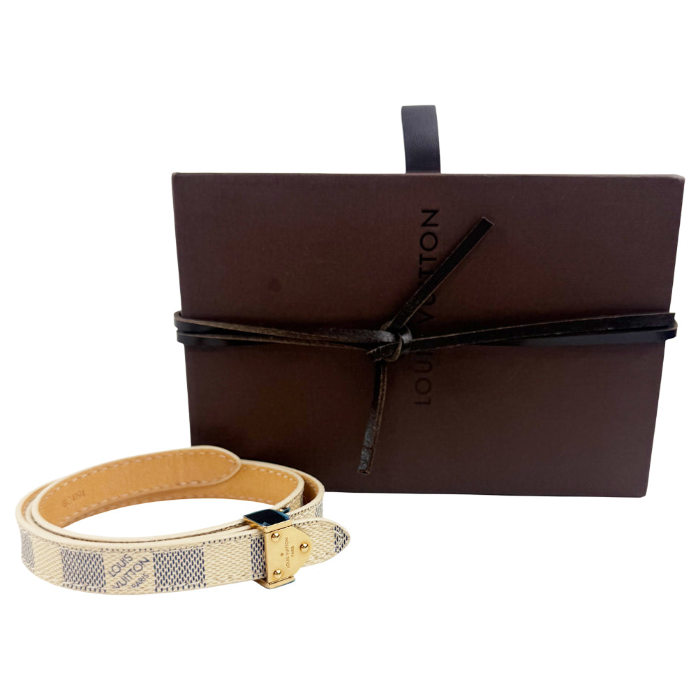 LOUIS VUITTON Damier Azure Box It Bracelet LHQ1096