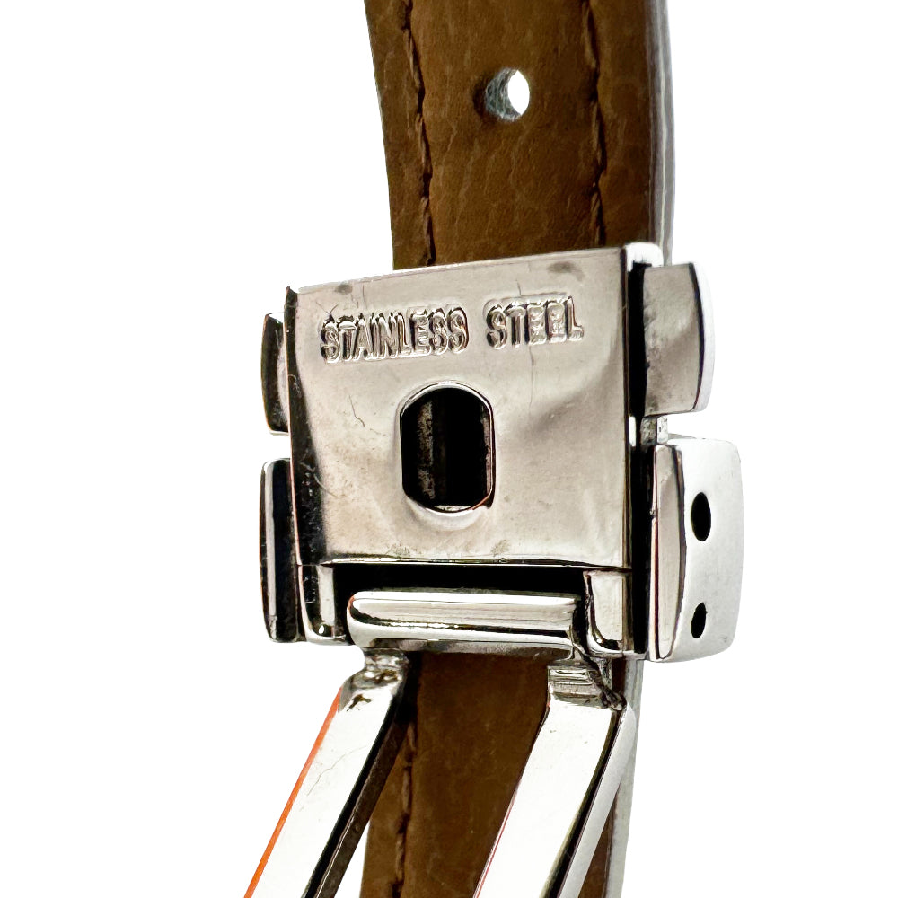 HERMES Kelly 2 Silver Steel White Strap Women's Watch LHQ1105