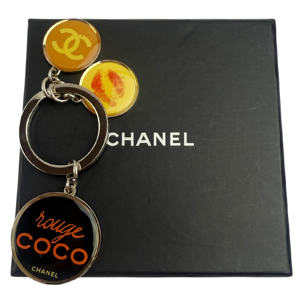 CHANEL Coco Novelty Silver Keyring LHQ1109