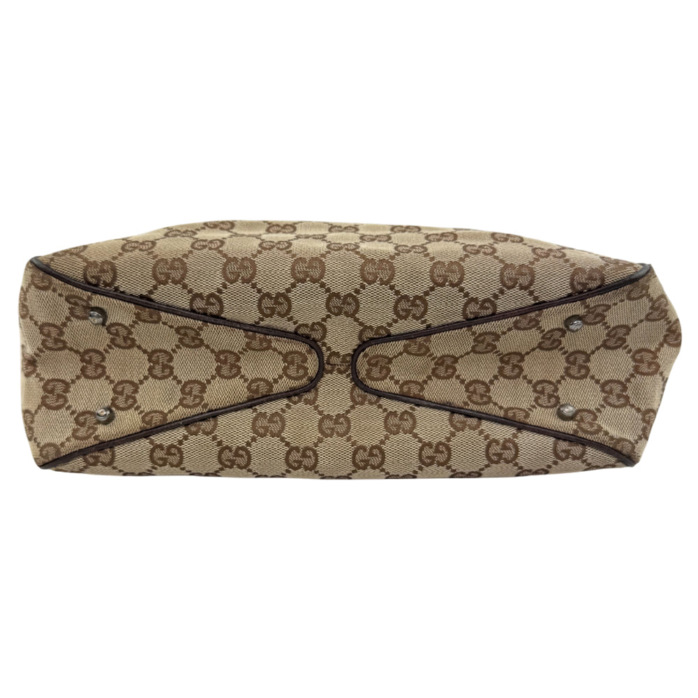 Gucci Brown Canvas Tote Shoulder Bag LHQ1129
