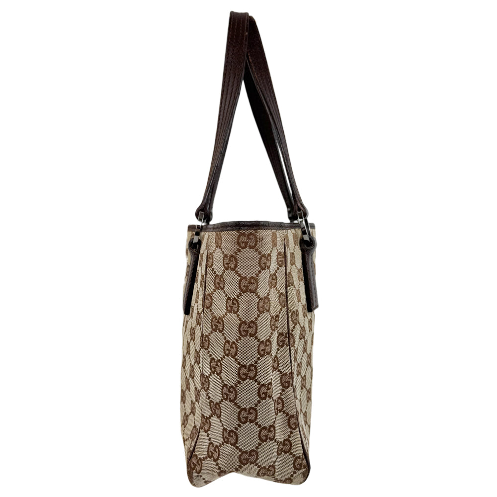 Gucci Brown Canvas Tote Shoulder Bag LHQ1129
