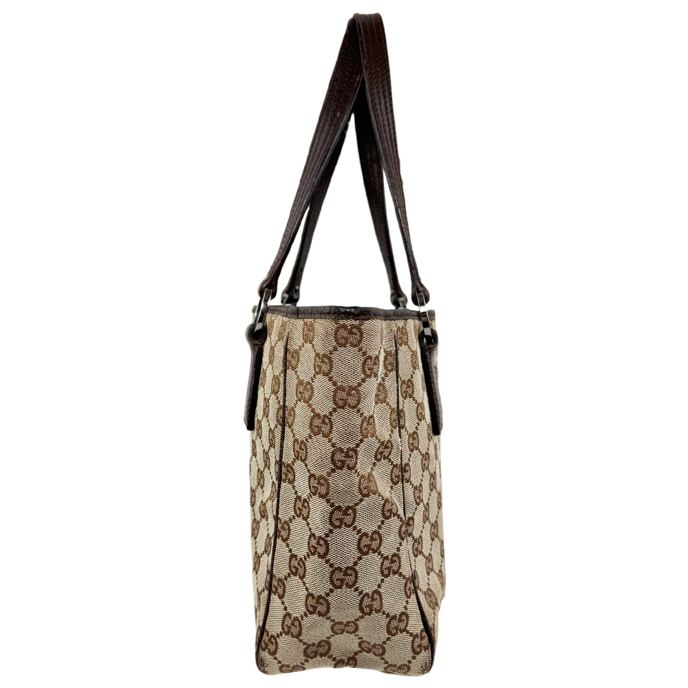 Gucci Brown Canvas Tote Shoulder Bag LHQ1129