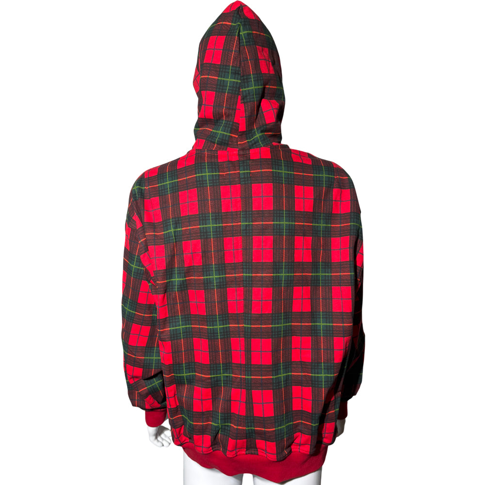 FEAR OF GOD 5TH COLLECTION RED CHECK PLAID HOODIE MENS SIZE M LHQ1135