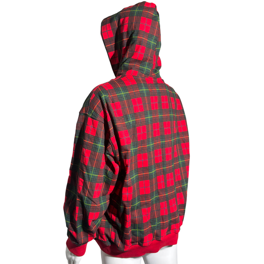 FEAR OF GOD 5TH COLLECTION RED CHECK PLAID HOODIE MENS SIZE M LHQ1135
