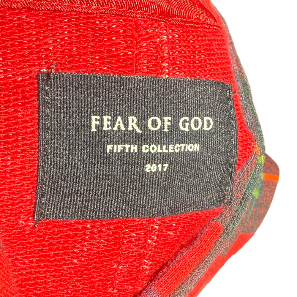 FEAR OF GOD 5TH COLLECTION RED CHECK PLAID HOODIE MENS SIZE M LHQ1135