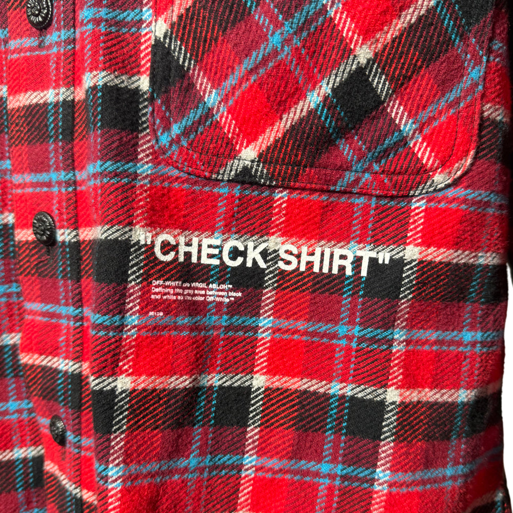 OFF WHITE RED CHECK SHIRT MENS SIZE M LHQ1136