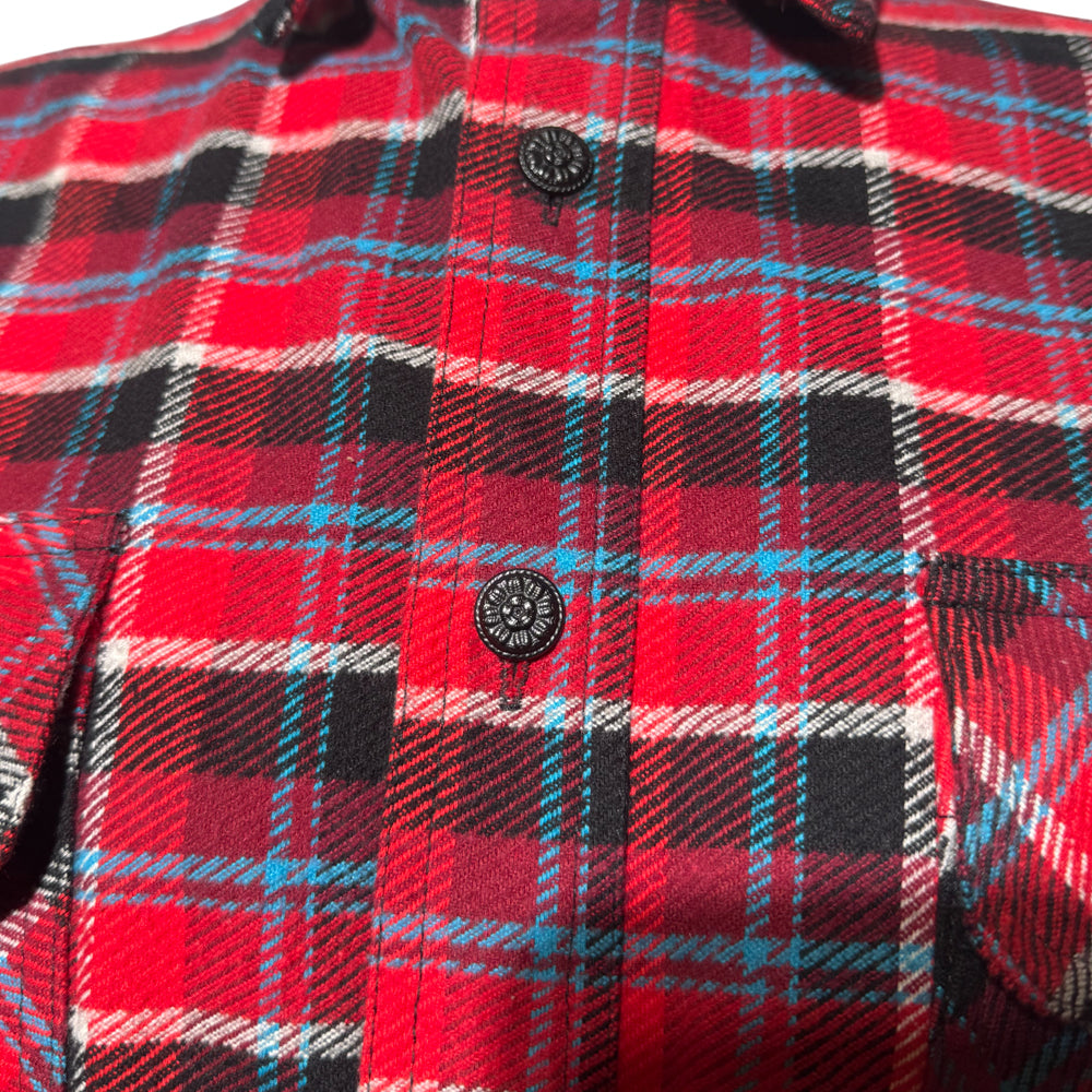 OFF WHITE RED CHECK SHIRT MENS SIZE M LHQ1136