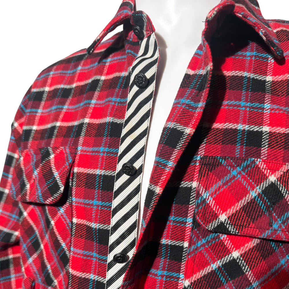 OFF WHITE RED CHECK SHIRT MENS SIZE M LHQ1136