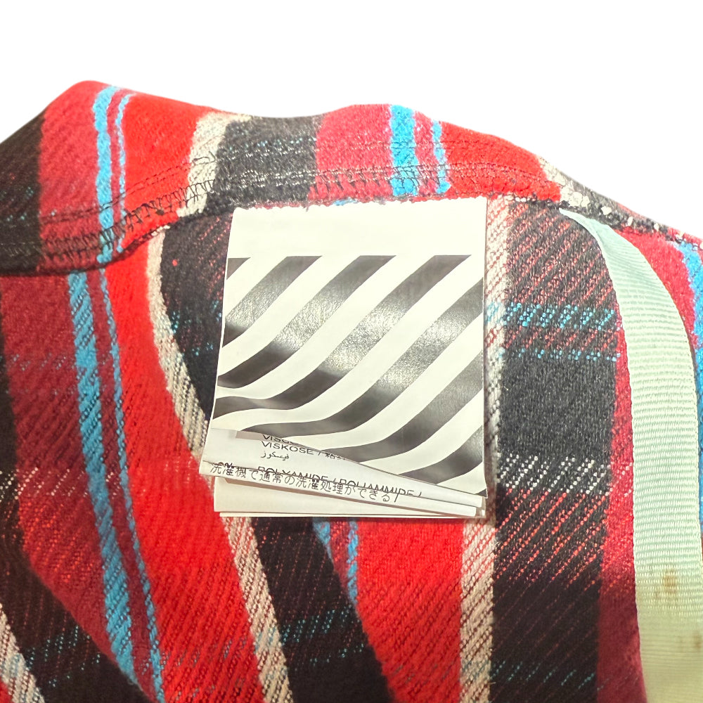 OFF WHITE RED CHECK SHIRT MENS SIZE M LHQ1136