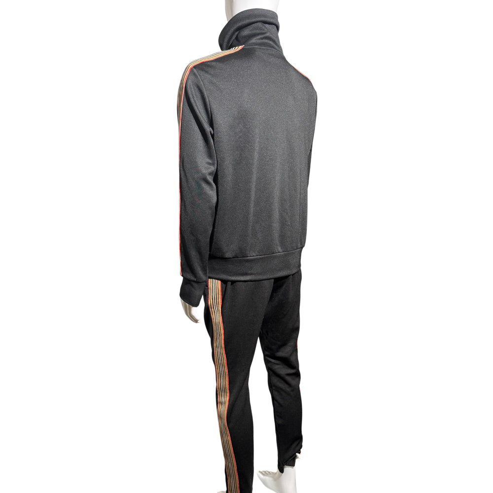 BURBERRY BLACK SILAS STRIPE FULL TRACKSUIT MENS SIZE M LHQ1137