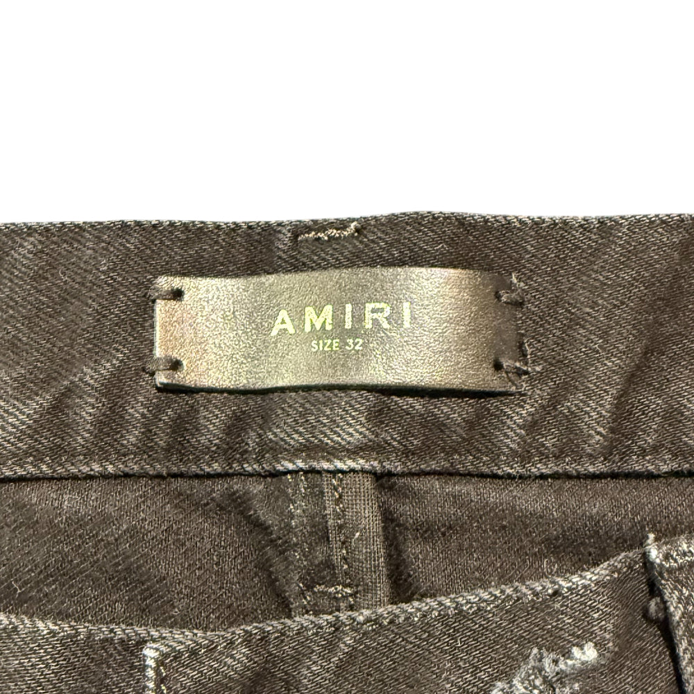AMIRI DISTRESSED EFFECT BLACK DENIM MENS SHORTS SIZE 32W LHQ1139