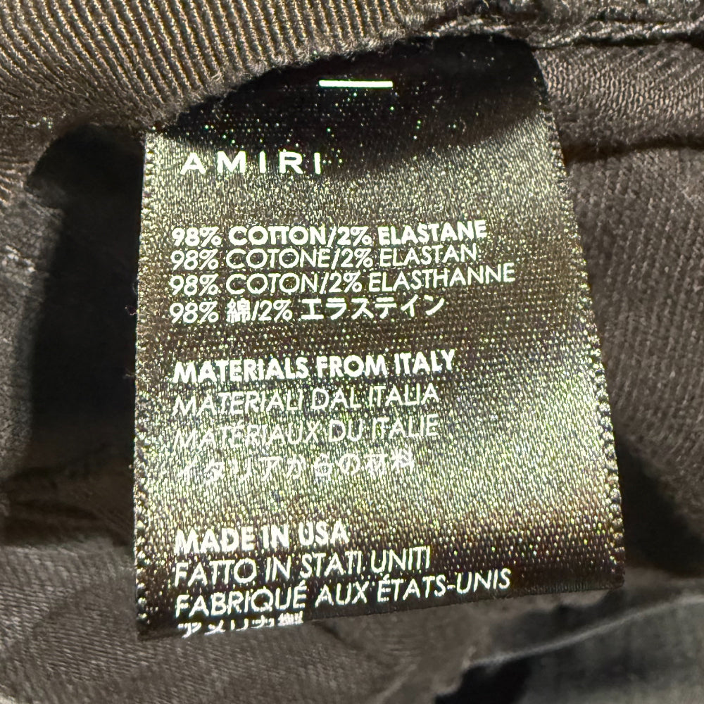 AMIRI DISTRESSED EFFECT BLACK DENIM MENS SHORTS SIZE 32W LHQ1139