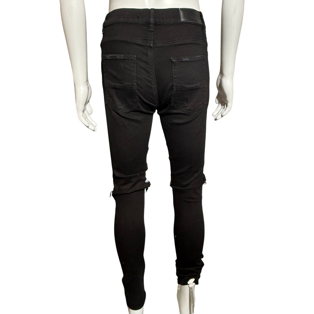 AMIRI BLACK DENIM DISTRESSED EFFECT JEANS MENS SIZE 32 LHQ1143