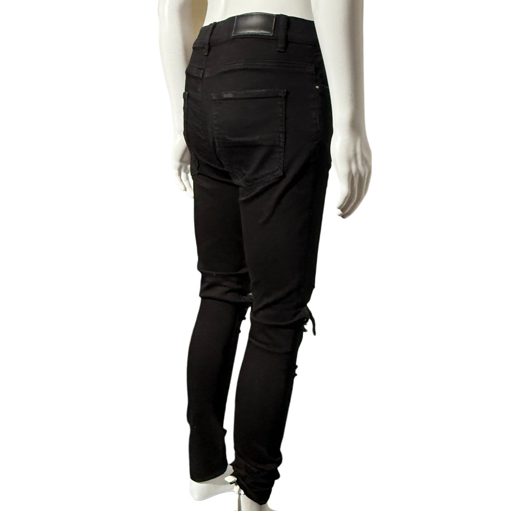 AMIRI BLACK DENIM DISTRESSED EFFECT JEANS MENS SIZE 32 LHQ1143