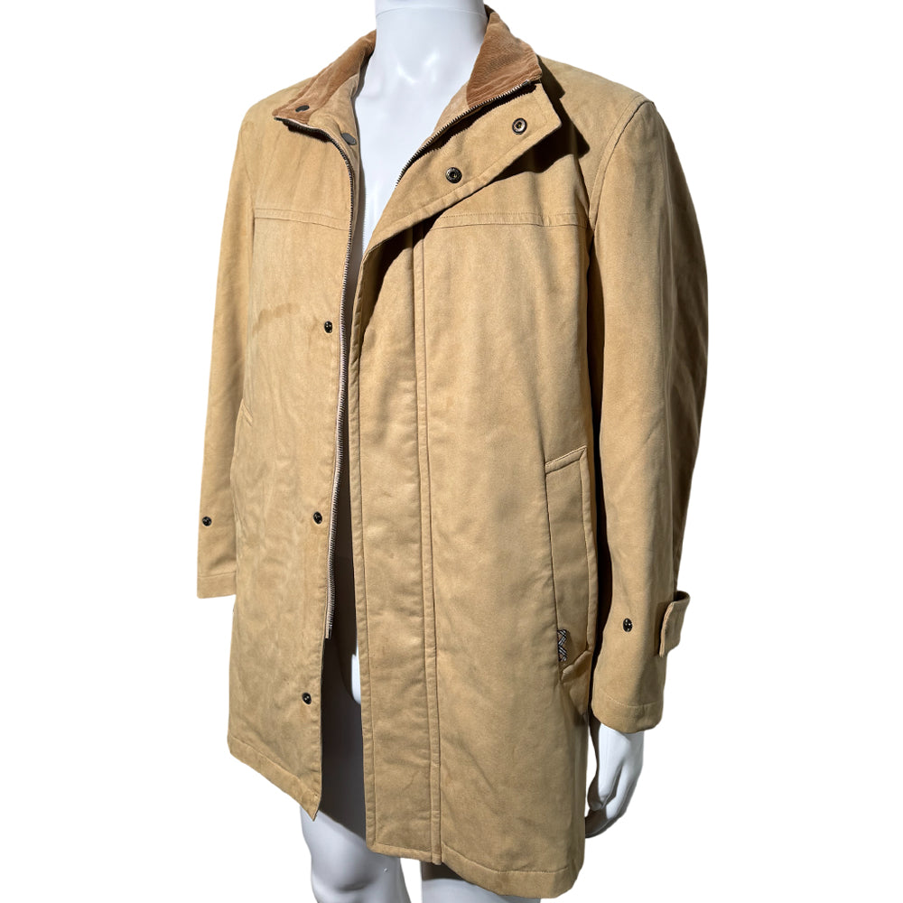 BURBERRY Beige Suede Men's Coat Size M LHQ1153