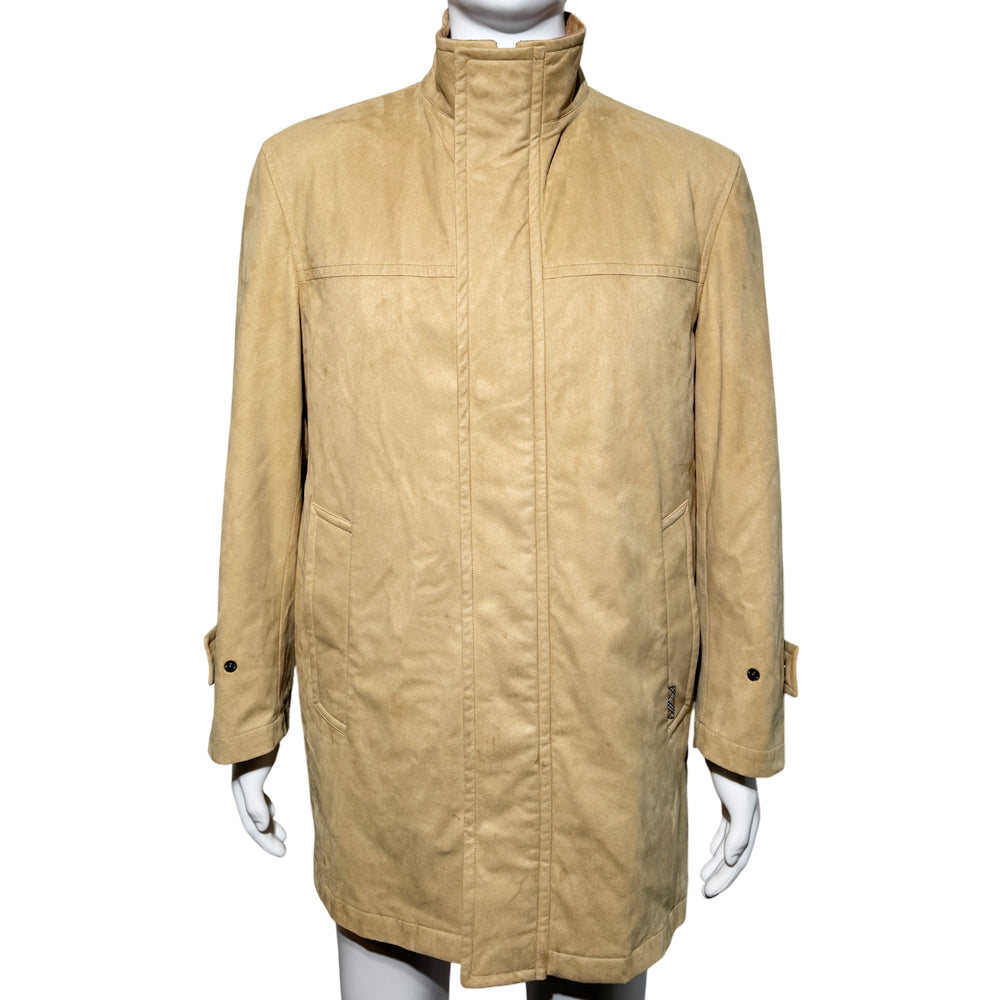 BURBERRY Beige Suede Men's Coat Size M LHQ1153