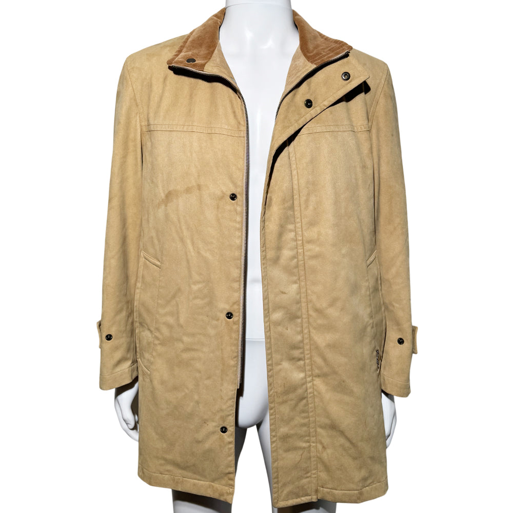 BURBERRY Beige Suede Men's Coat Size M LHQ1153
