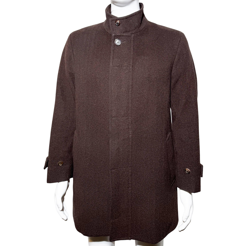 BURBERRY Dark Brown Angora Wool Men's Coat Size M LHQ1163