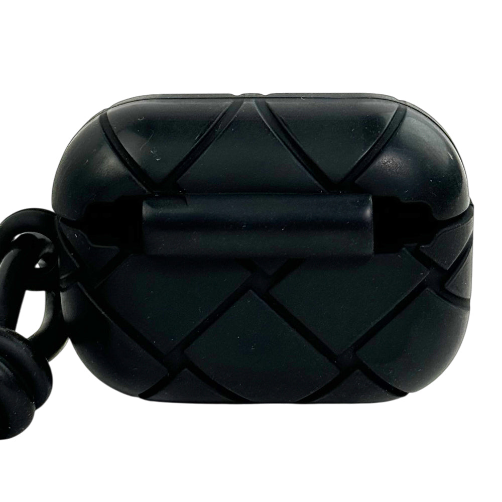 BOTTEGA VENETA Intrecciato Black Rubber AirPods Case LHQ1167