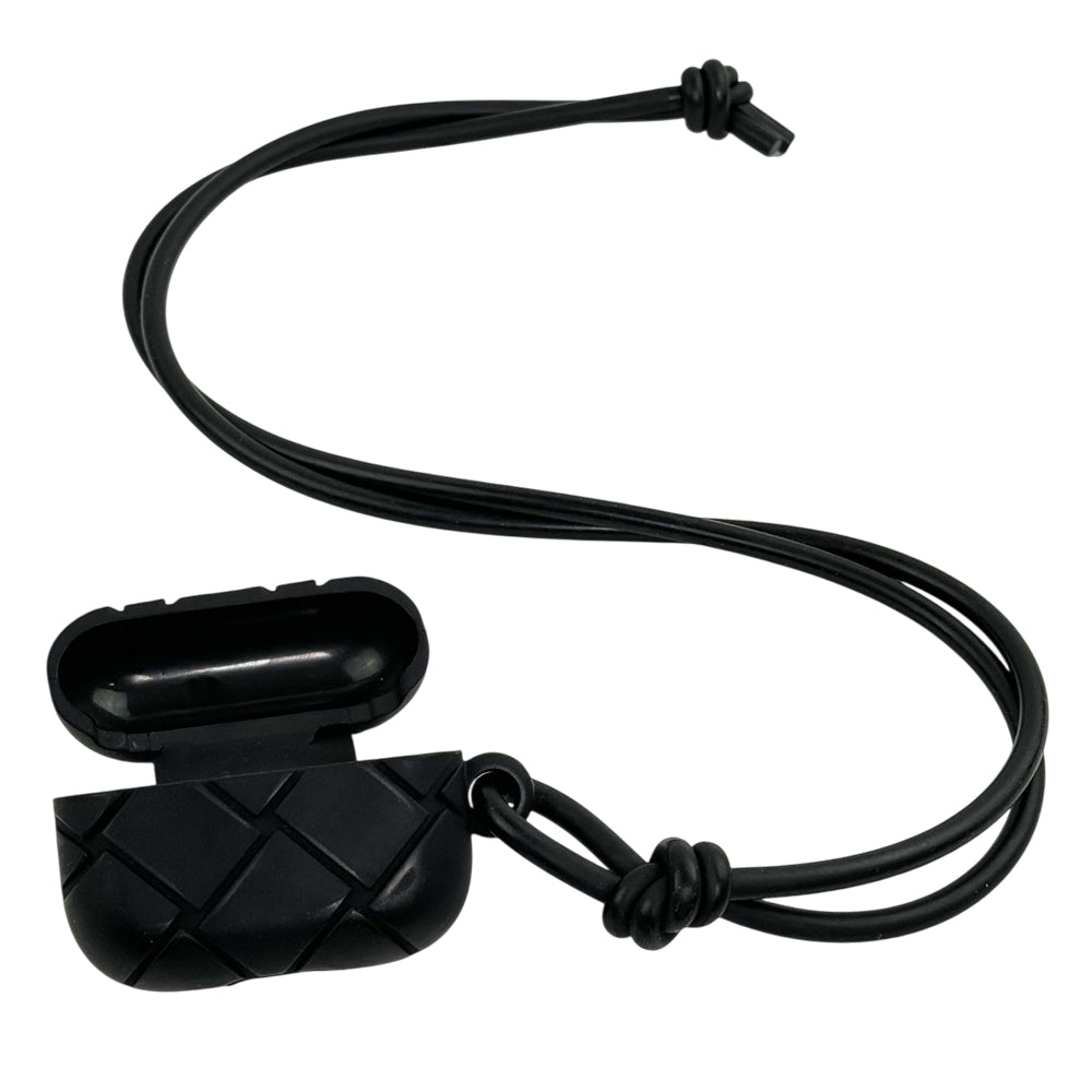 BOTTEGA VENETA Intrecciato Black Rubber AirPods Case LHQ1167