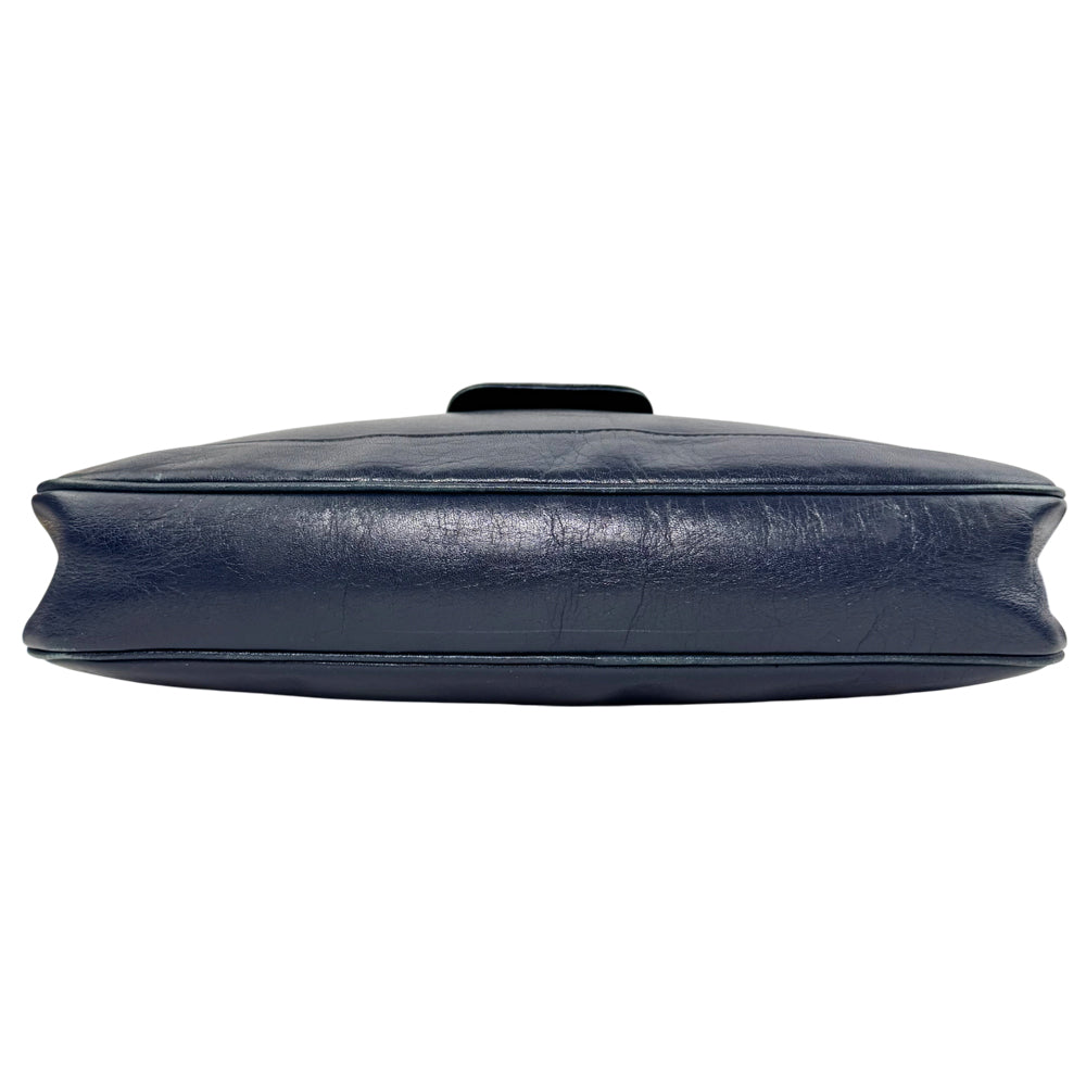 GUCCI Navy Leather Sherry Line Shoulder Bag LHQ1172