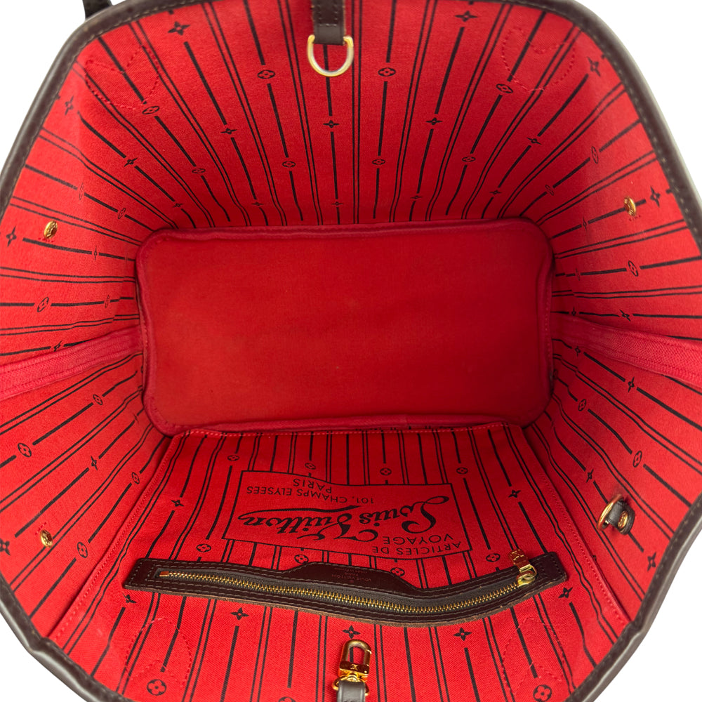 LOUIS VUITTON Neverfull MM Damier Ebene Shoulder Tote Bag LHQ1176