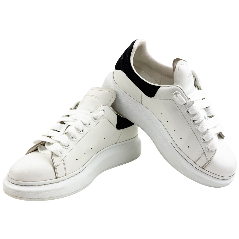 ALEXANDER McQUEEN White Leather Black Suede Trainers Size 5 LHQ1187