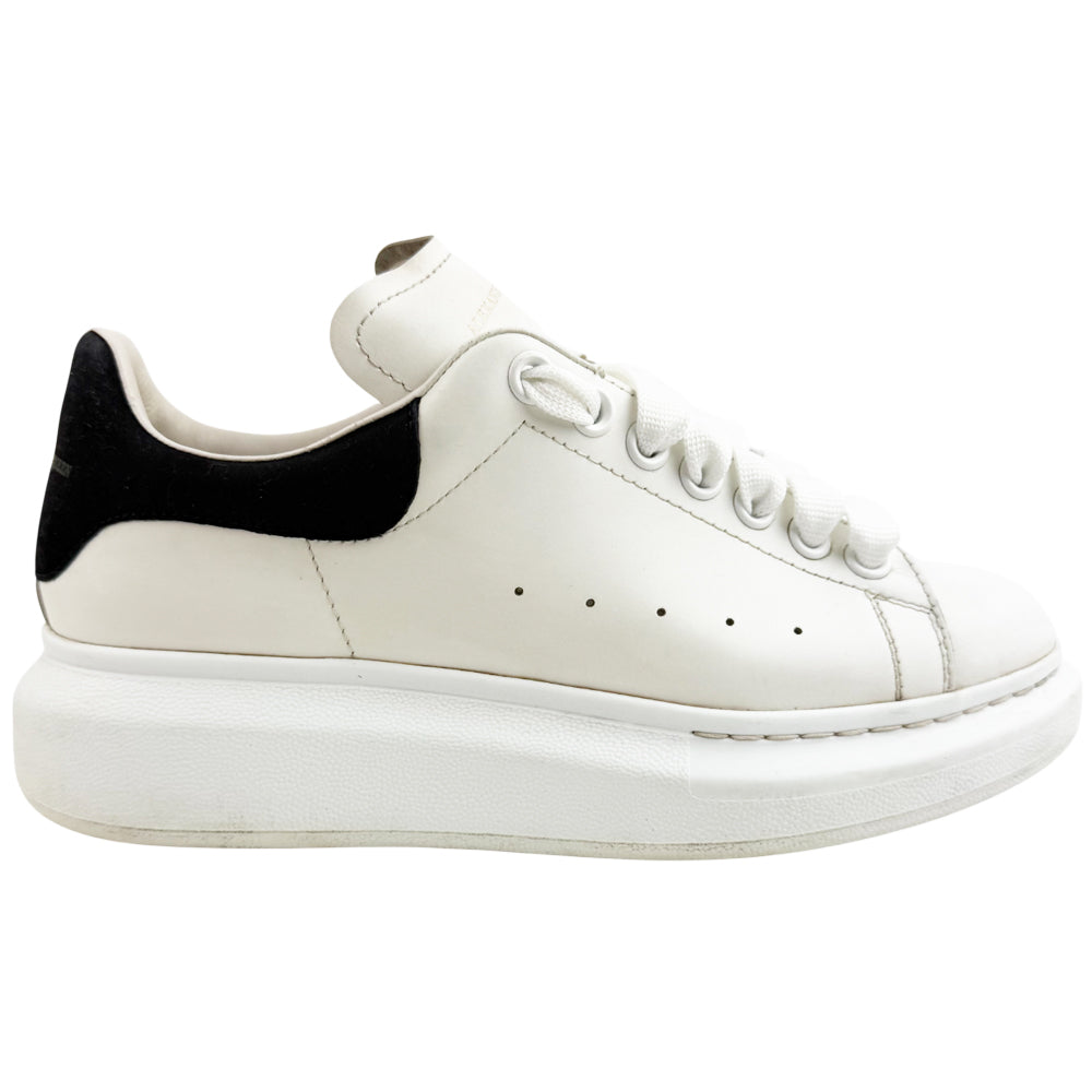 ALEXANDER McQUEEN White Leather Black Suede Trainers Size 5 LHQ1187