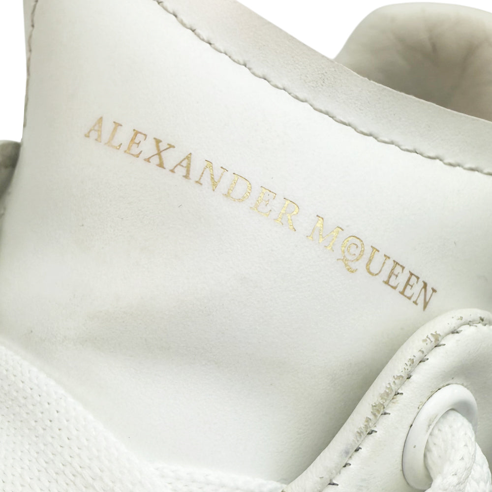 ALEXANDER McQUEEN White Leather Black Suede Trainers Size 5 LHQ1187