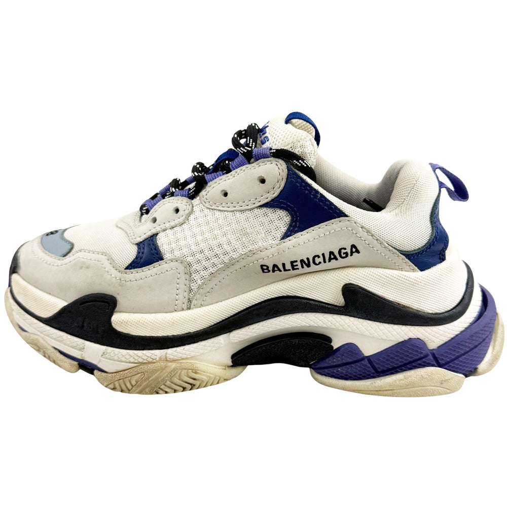 BALENCIAGA Triple S White Purple Trainers Size 5 LHQ1188