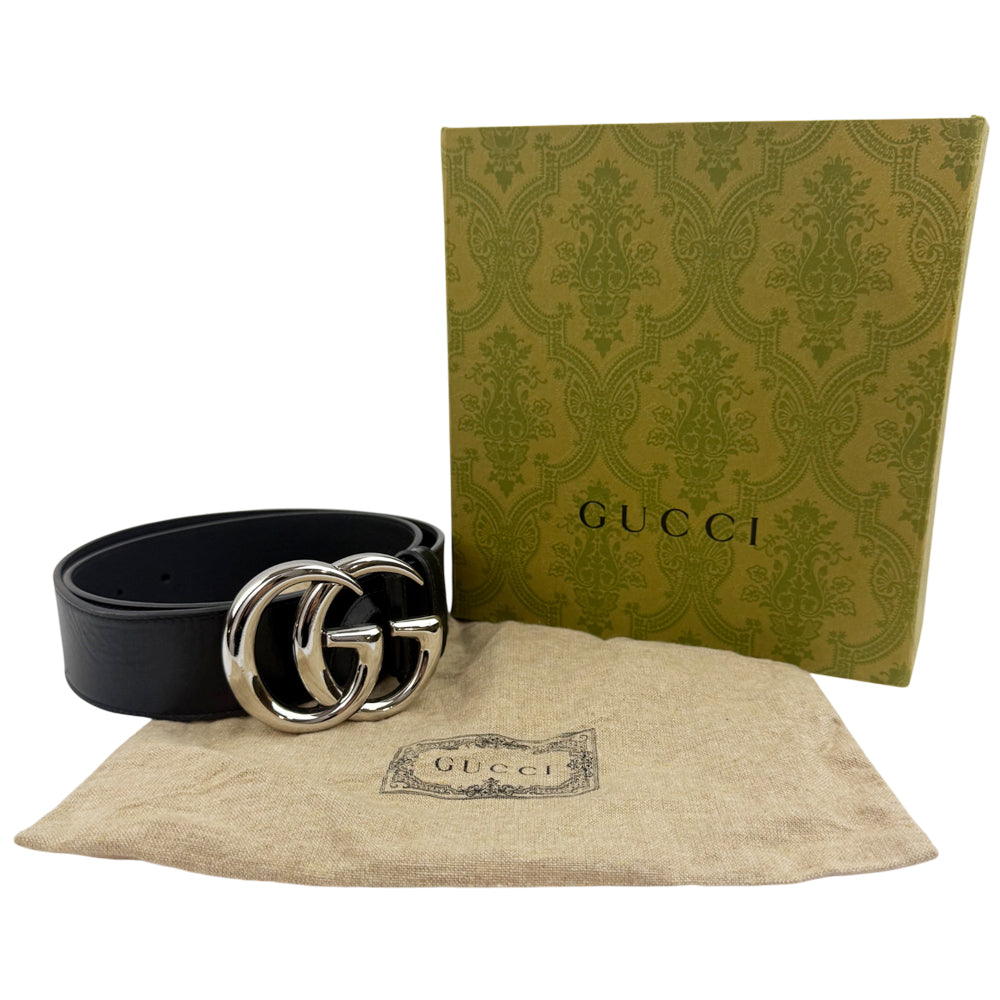 GUCCI Black Leather Belt Size 75cm/30" LHQ1189