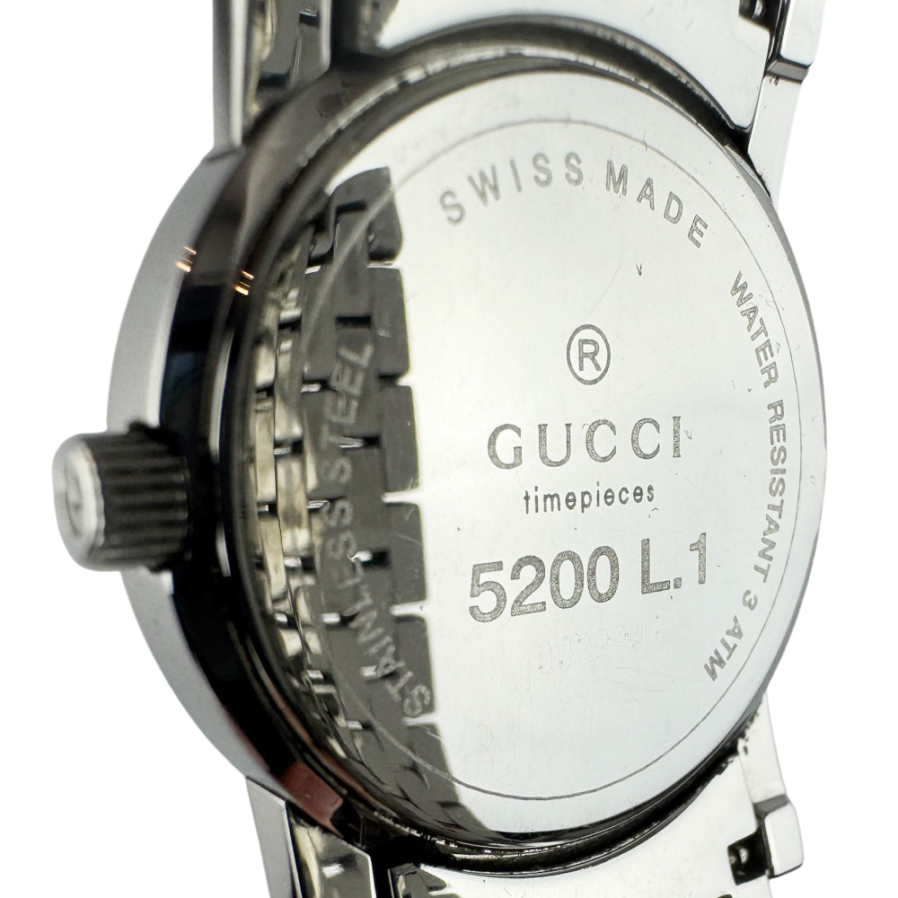 GUCCI Ladies Quartz S/Steel Watch 5200L Black Dial Watch LHQ1192