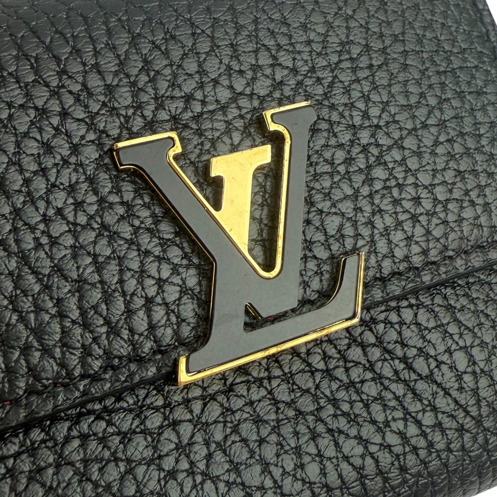 LOUIS VUITTON Portefuille Capucines XS Black Leather Purse Wallet LHQ1193