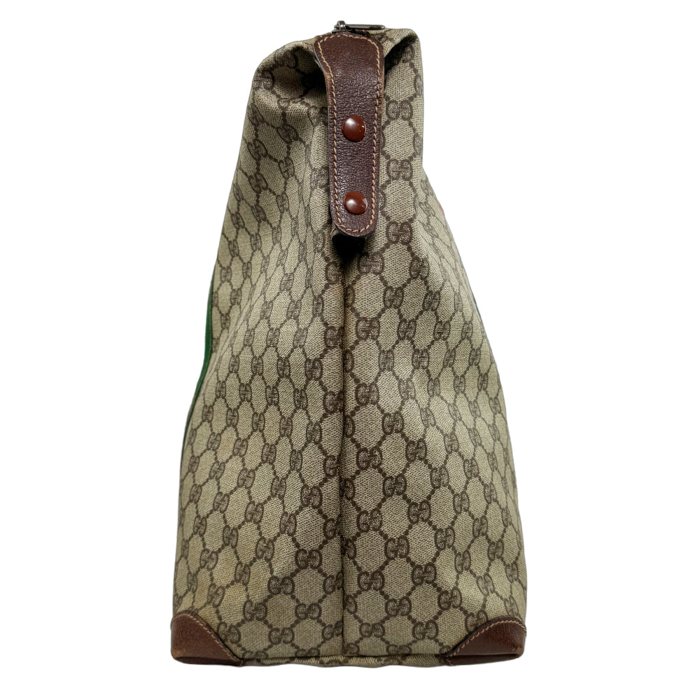 GUCCI GG Brown Canvas Sherry Line Tote Shoulder Bag LHQ1200
