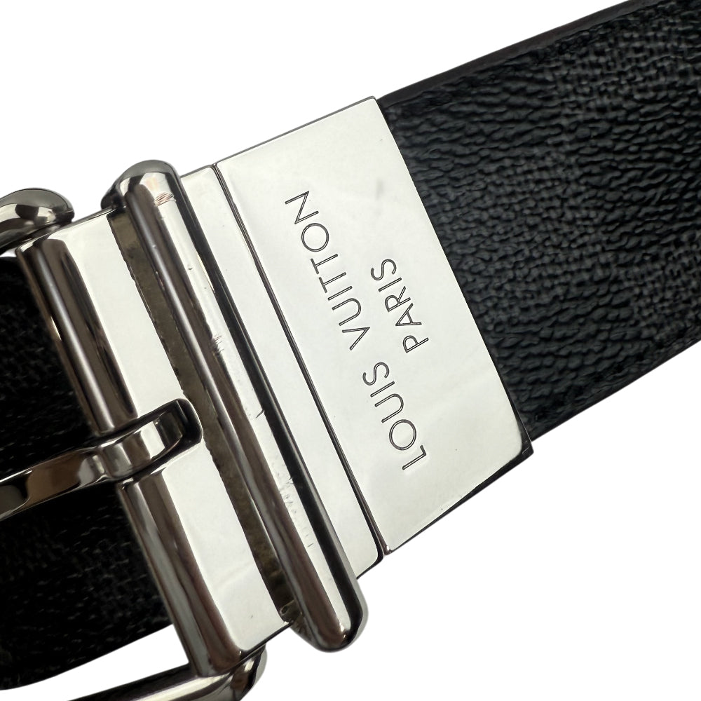 LOUIS VUITTON Damier Graphite Santur Reversible Mens Belt Size 95cm/38" LHQ1205