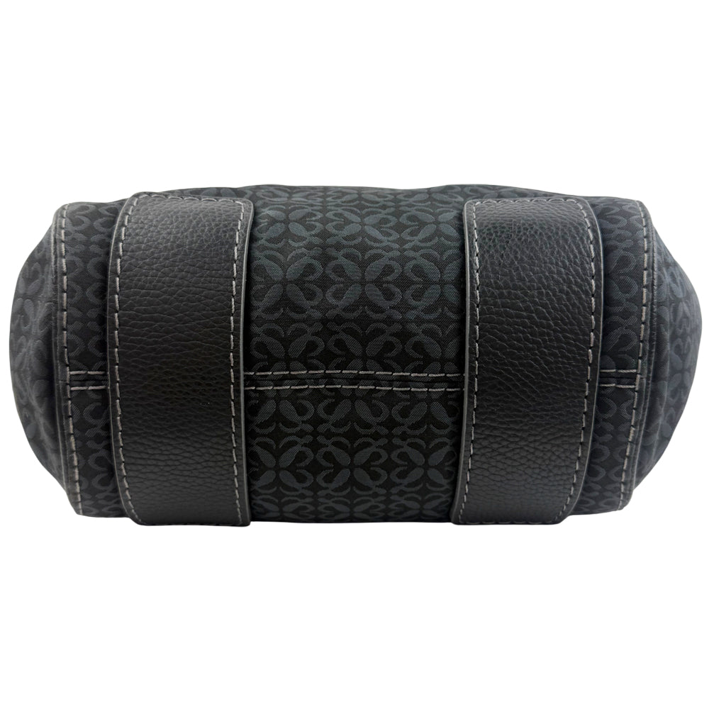 LOEWE Anagram Black Canvas & Leather Shoulder Tote Bag LHQ1207