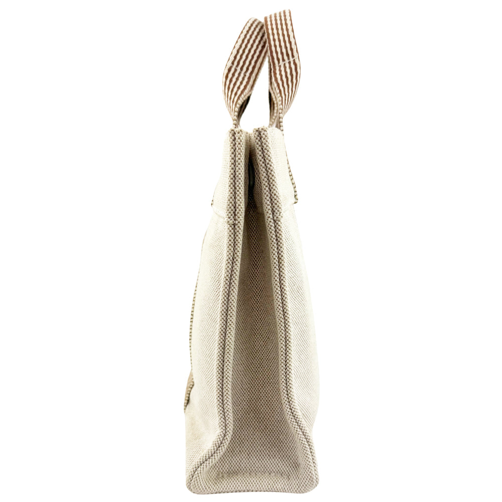 HERMES Fourre Tout Cream Canvas Tote Bag LHQ1208